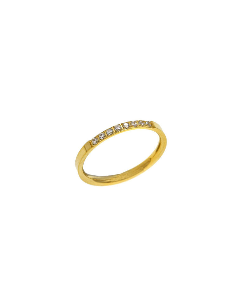 GOLD BAND RING IN WHITE CRYSTAL