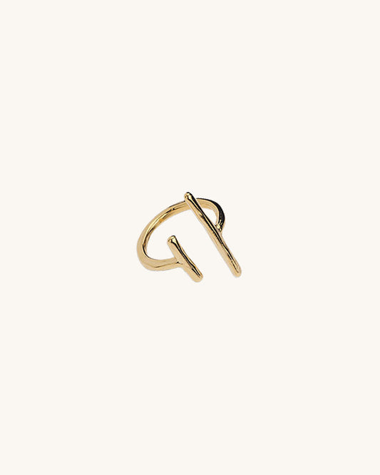 OPEN BAR RING IN GOLD