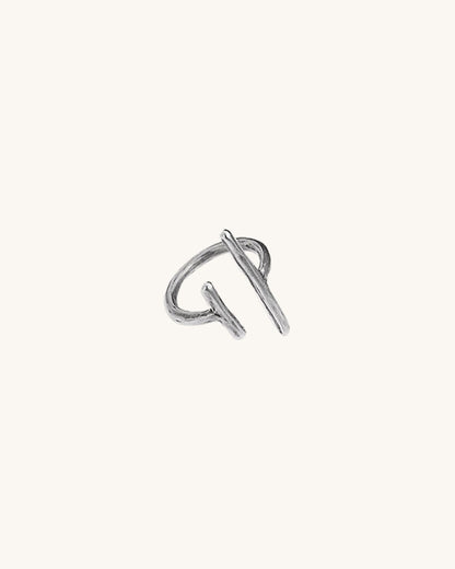 OPEN BAR RING IN SILVER