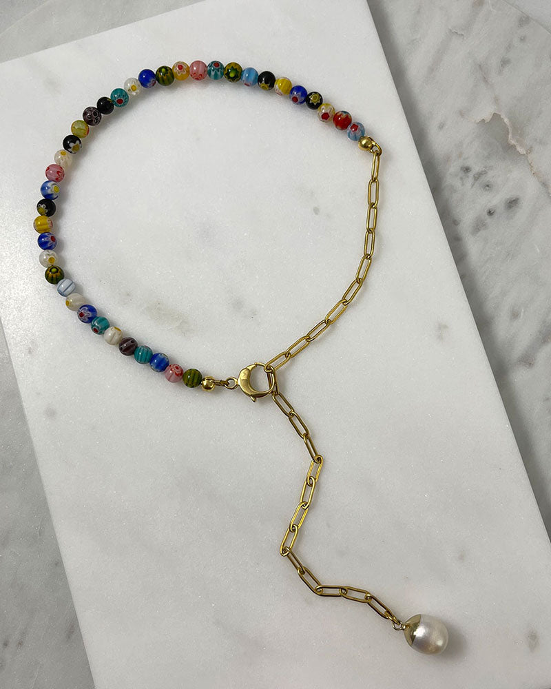 Doubnine Boho Choker Beaded Multicolored Rainbow Sea Shell Layered Y Lariat  Necklace Women Beach Holiday Jewelry : Amazon.in: Jewellery