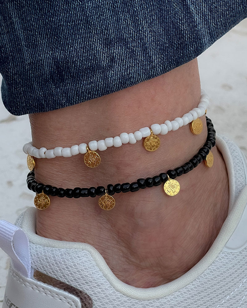 COIN BEADED ANKLET