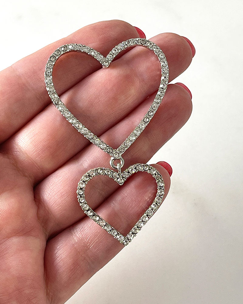 Double hot sale heart earrings