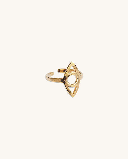 MINIMALIST EYE RING IN GOLD