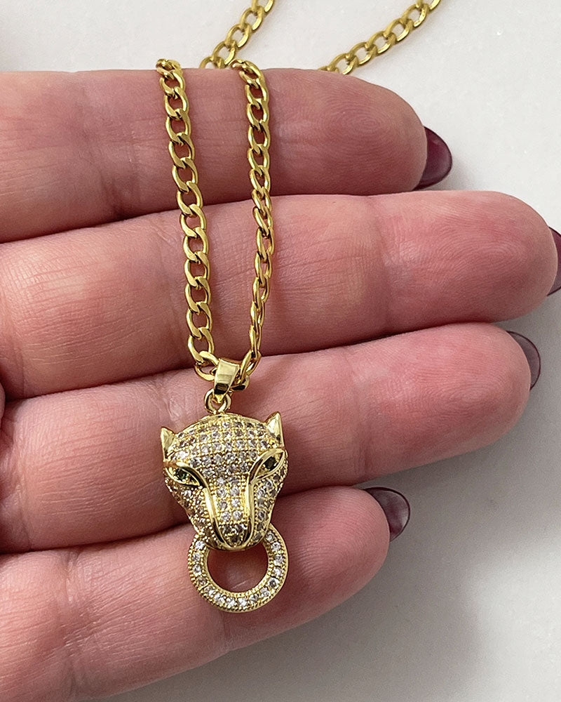 Panther hot sale necklace gold