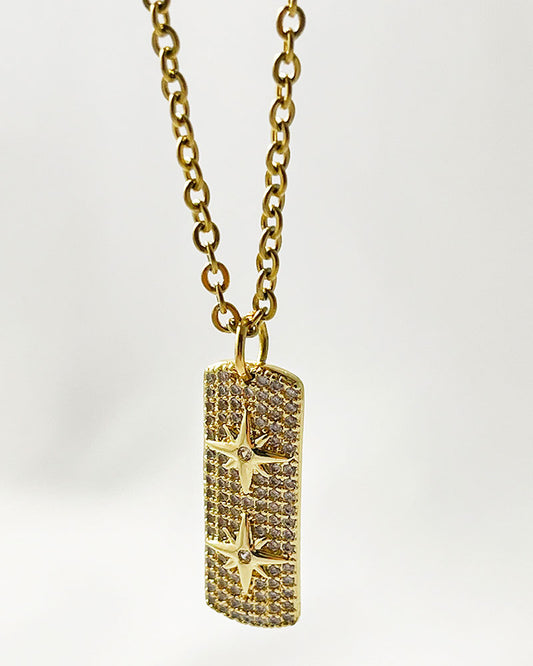 STARBURST TAG NECKLACE